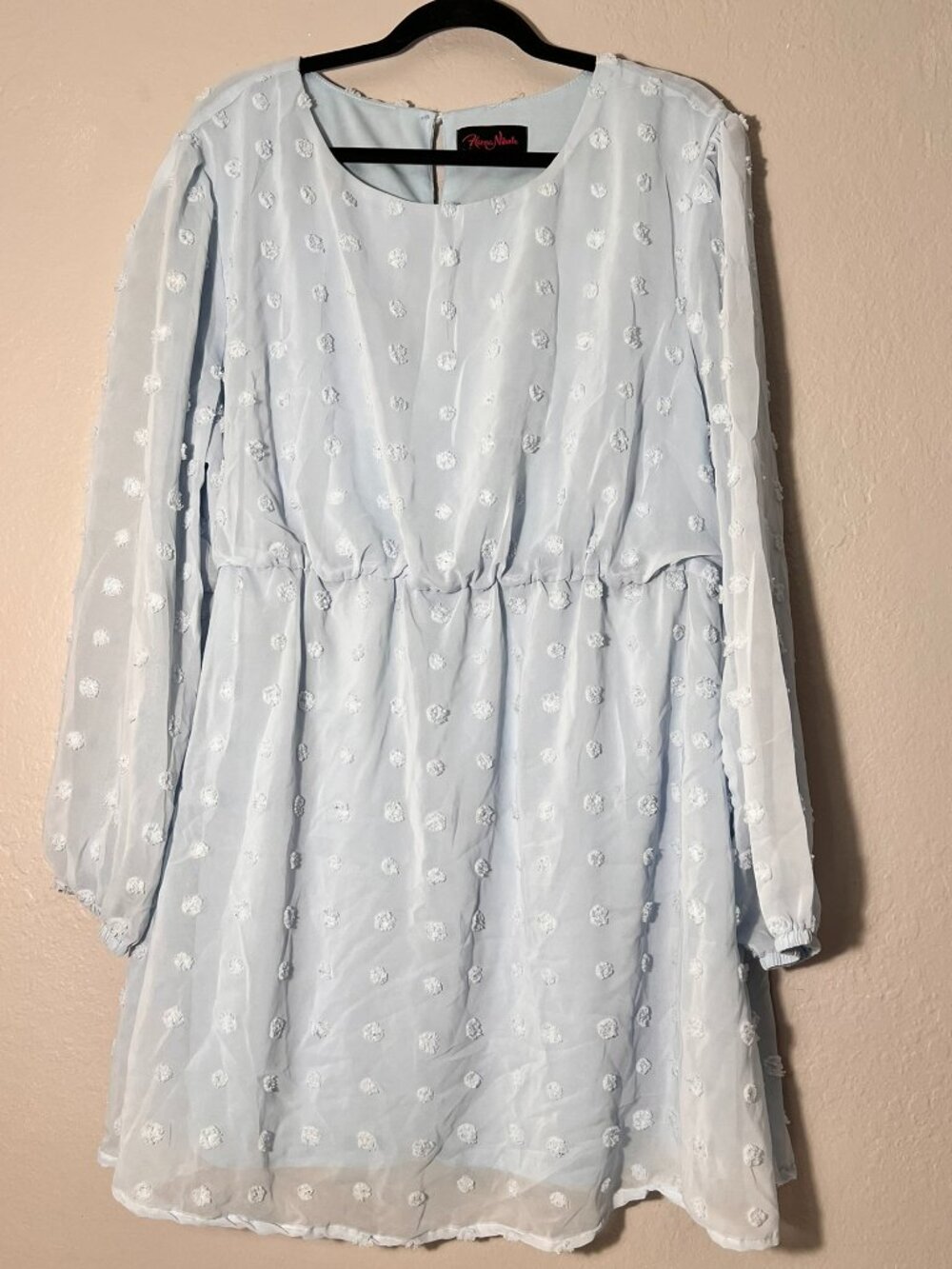 EUC Hanna Nikole 22W Light Blue Babydoll Dress
